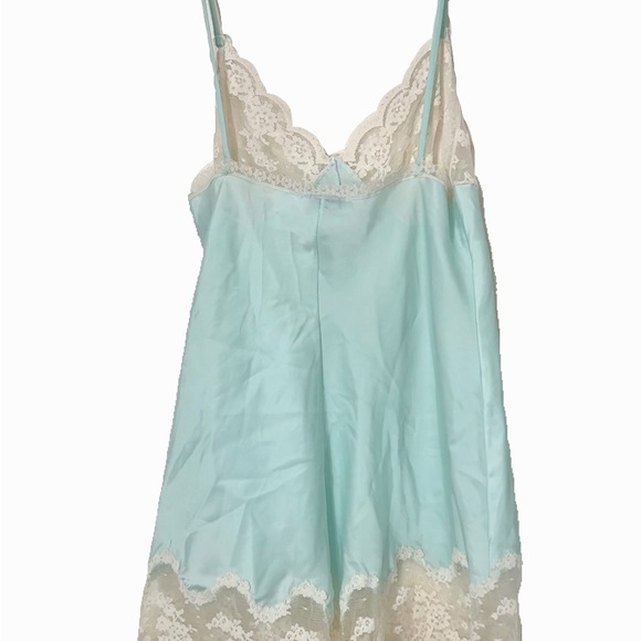 Vintage blue silk lace Papillon by Paula Carbone romper lingerie - Picture 2 of 4